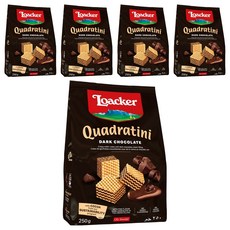 Loacker 萊佳哈斯 方角哈斯餅 黑巧克力口味, 250g, 5包