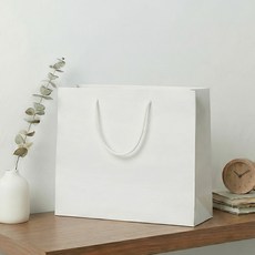 펜시픽 크라프트 무지 선물 쇼핑백 가로형, 화이트, 10개