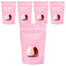 PATISWISS 帕蒂西 草莓白巧克力, 酥脆乾燥草莓, 酸甜與香氣, 土耳其精品手工巧克力, 80g, 5包
