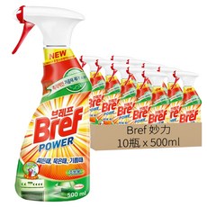 Bref 妙力 廚房清潔噴霧 泡沫、噴霧雙效噴頭 深度清潔汙垢與日常清潔保養 廚房專用解決油漬及陳年汙垢, 500ml, 10瓶