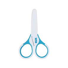 NUK 寶寶安全剪刀 圓頭設計 防滑手柄 附保護蓋, 1支, 藍色