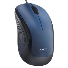 RASTO 羽 超靜音有線光學滑鼠, RASTO RM3, 藍色