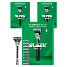 光滑邊緣刮鬍刀, 3套, 刮鬍刀 + 10片刮鬍刀片