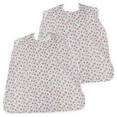 클린유니폼 방수 성인용 턱받이 벨크로형, 청색 장미, 2개