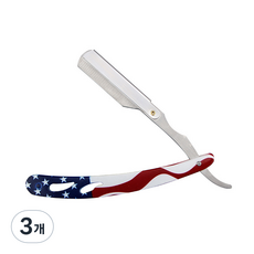 코메리 B0584 클래식 일자 면도기 04 성조기 면도칼, 1개입, 3개
