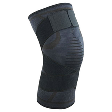 雙層魔鬼氈運動膝蓋支撐帶 黑色, 1個