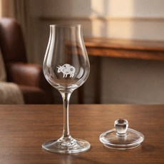 크로스노 아방가르드 위스키 테이스팅 글래스 125ml 2 소의 해 + 마텐더 유리캡 세트, 1세트