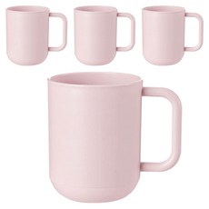 THE ZAKKA 基本款附把手浴室漱口杯 400ml, 粉紅色, 4個