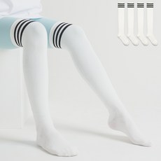 NO DESIGN 女款線條長筒襪 4雙