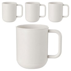 THE ZAKKA 基本款附手柄浴室漱口杯, 象牙白, 4個