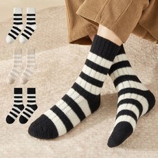에델린 남녀공용 스트라이프 발목기장 수면양말 3켤레 세트