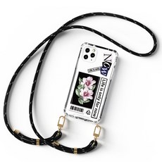 샤론6 디자인 스트랩 투명 범퍼 휴대폰 케이스