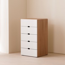 제이디퍼니처 로미 서랍장, 아카시아화이트, 5단