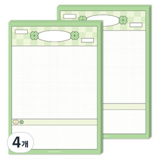 도나와친구들 메모패드 A5, 네잎클로버 마몽이, 4개, 100매