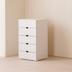 제이디퍼니처 로미 서랍장 협탁, 화이트, 5단