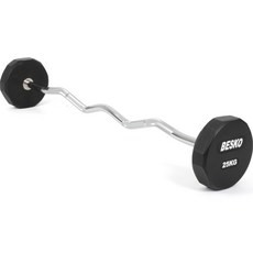 아리프 12각 우레탄 고정바벨 컬바, 25kg, 1개, 블랙