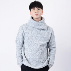 男款刷毛圍巾領針織衫
