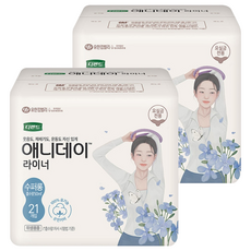 디펜드 애니데이 요실금 팬티라이너, 슈퍼롱, 21개입, 2개