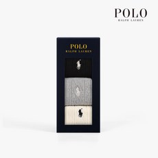 POLO RALPHLAUREN 女款多重麻花編織襪3入禮盒組