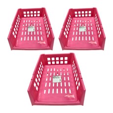 MIKA HOUSE 橘之屋 繽紛花漾 萬用疊籃 台灣製, 16.5 x 22.5 x 8cm, 3個