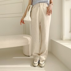 유세븐 여성용 면 일자핏 와이드 팬츠 DMWP4019