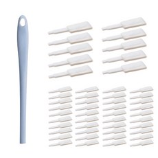 O-ON 多用途廚房加濕器保溫杯縫隙刷主體棒 + 可替換式迷你不織布 50入, 天藍色(主體棒), 1套