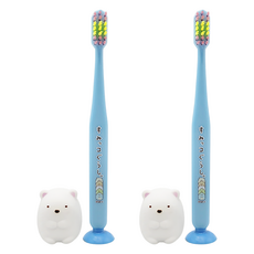 Skater 角落生物吸盤牙刷 附吸盤, 白熊 白色 + 藍色, 2組, 1支