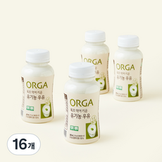 ORGA 유기가공식품 인증 목초 먹여 키운 우유, 16개, 200ml