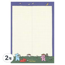 젤리 베어 B5 메모 패드, 02 Vacation, 50매, 2개