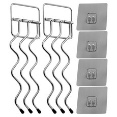 3層旋轉壁掛式吸盤毛巾架, 單一顏色, 2個