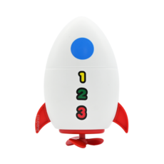 PUKU 藍色企鵝 樂游小火箭發條玩具，游泳火箭浴室玩具，3歲以上, Blue, 1個