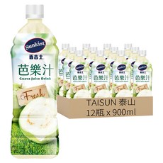 TAISUN 泰山 芭樂果汁飲料, 900ml, 12瓶