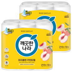 KleanNara 可綠納樂 易清潔日常廚房捲筒紙巾, 210張, 24捲