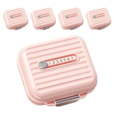 루이노리브 미니 휴대용 7일 알약케이스 핑크, 5개