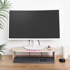 OLIVING 木製電腦螢幕架, Natural Solid Wood