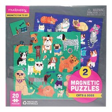 mudpuppy 磁性拼圖 貓狗大集合, 40片, 1盒