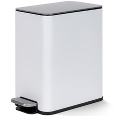 프랑코홈 셀렉트 무소음 시그니처 페달 휴지통 10L 슬림사각, 화이트