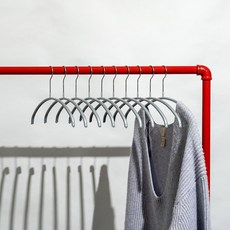 MAWA 防滑衣架經濟半弧形衣架, 銀色, 10入