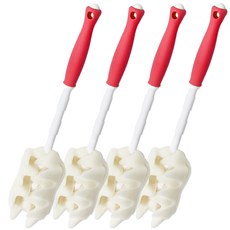 hibee 頂級奶瓶清潔刷 直式, 紅色, 4個