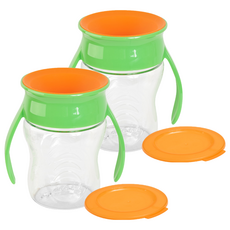 와우컵 베이비 트라이탄 빨대컵, 207ml, 2개, 클리어그린