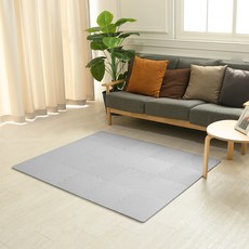 EVA素色巧拼 10入+收邊條 15入, 灰色, 1組