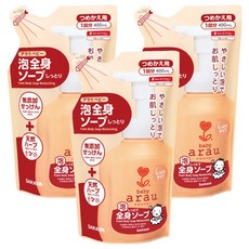 아라우 베이비 폼 모이스처라이징 바디 솝 리필, 400ml, 3개