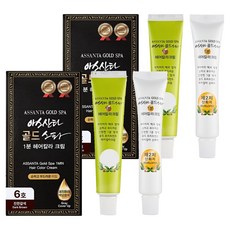 아스산타 골드 셀프 새치 염색약 80g, 6호(진한갈색), 2개