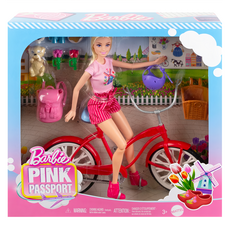 Barbie 芭比 粉紅護照系列 跟著芭比去荷蘭! 腳踏車遊戲組, 1盒, 腳踏車遊戲組 粉色 + 紅色