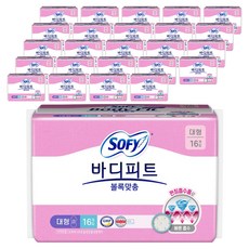 바디피트 볼록맞춤 생리대 날개형, 대형, 16개입, 25개