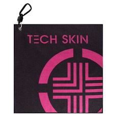 TECH SKIN 經典磁吸高爾夫球巾 黑色 + 霓虹粉, 1個, 黑色 螢光粉