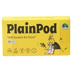 PLAINPOD Soft Booster 烘衣機香氛紙 織物柔軟劑 正裝, 1個, 50枚入
