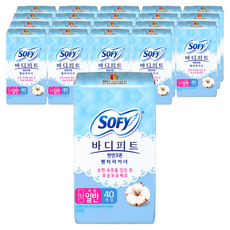 바디피트 천연코튼 팬티라이너 무향, 일반, 40개입, 20개