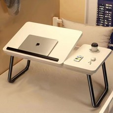 채옴 컵홀더 테이블 4단 각도 조절 베드 트레이, 화이트