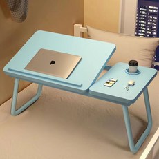 채옴 컵홀더 테이블 4단 각도 조절 베드 트레이, 블루